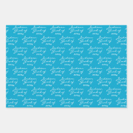 Hoja De Papel De Regalo Grado personalizado de la Marina Blue de la Marina