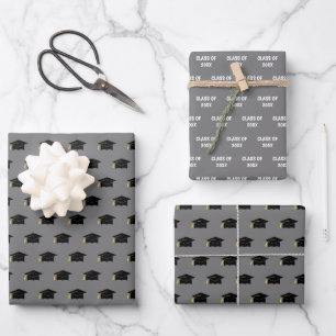 Hoja De Papel De Regalo Graduación Clase Cap Año Gris
