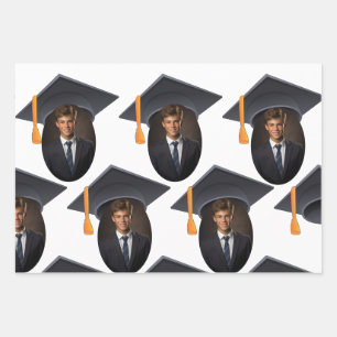 Hoja De Papel De Regalo Graduación con foto y año