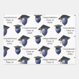 Hoja De Papel De Regalo Graduación con foto y año