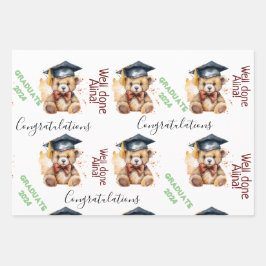 Hoja De Papel De Regalo graduación de grado de regalo fiesta lindo oso