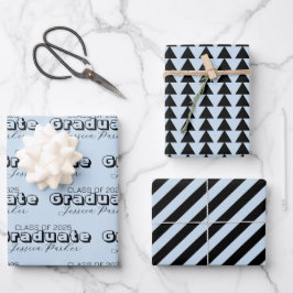 Hoja De Papel De Regalo Graduación de guión personalizado moderno