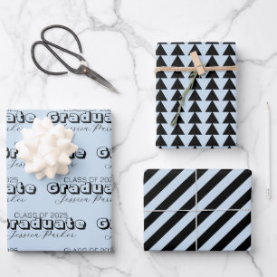 Hoja De Papel De Regalo Graduación de guión personalizado moderno