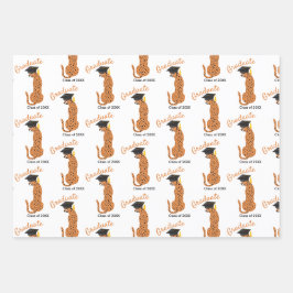 Hoja De Papel De Regalo Graduación de impresión de leopardo