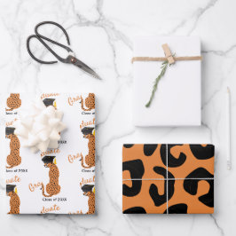 Hoja De Papel De Regalo Graduación de impresión de leopardo