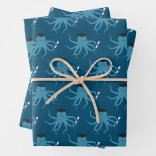 Hoja De Papel De Regalo Graduación de pulpo de animales divertidos