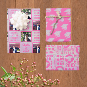 Hoja De Papel De Regalo Graduación Foto de moda de color rosa opal