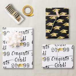 Hoja De Papel De Regalo Graduación Letra a Mano FELICIDADES GRADUADO