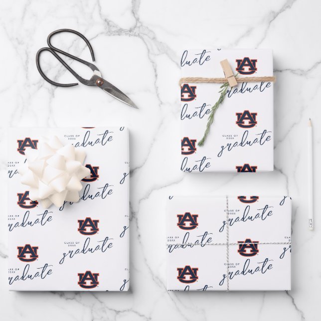 Hoja De Papel De Regalo Graduación universitaria de Auburn | Auburn Tigers (Anverso)
