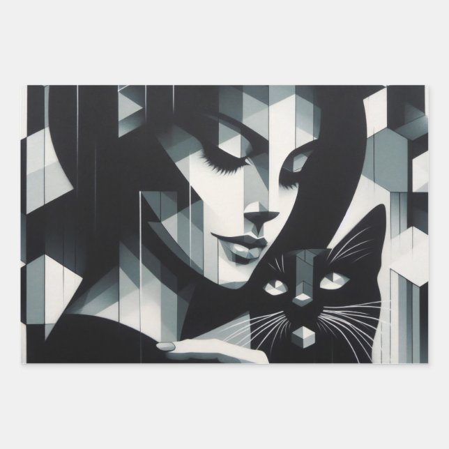 Hoja De Papel De Regalo Graffiti Cat Lady (Anverso)