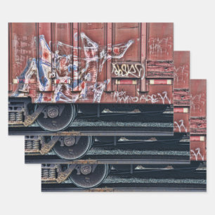 Hoja De Papel De Regalo Graffiti de trenes Grunge Colorge Urban Street Art