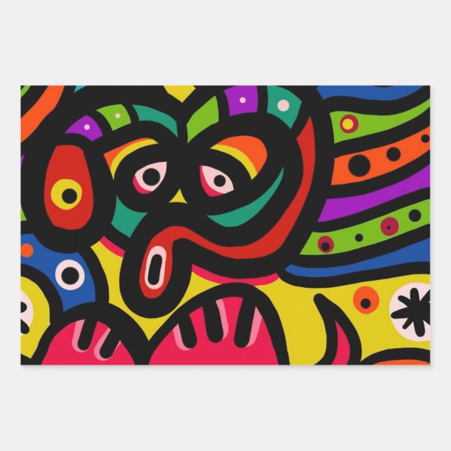 Hoja De Papel De Regalo Graffiti Miércoles (Anverso)