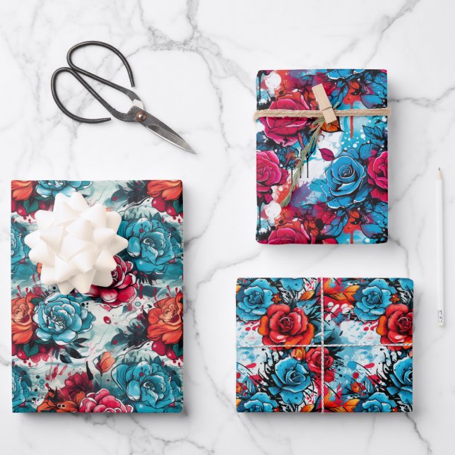 Hoja De Papel De Regalo Graffiti Rosa sin inconvenientes (Anverso)