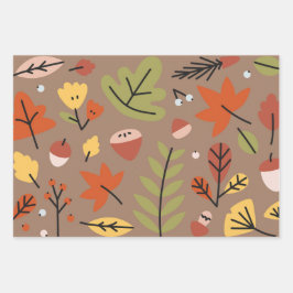 Hoja De Papel De Regalo Gráfica de la cosecha de Acción de Gracias otoño d