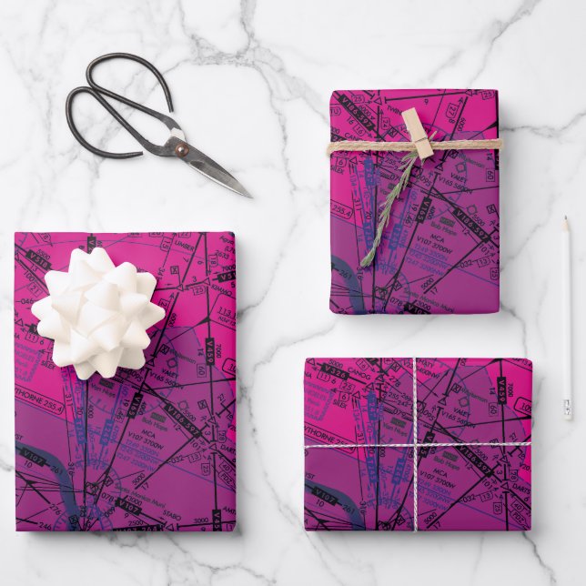 Hoja De Papel De Regalo Gráfico de aviación (Anverso)