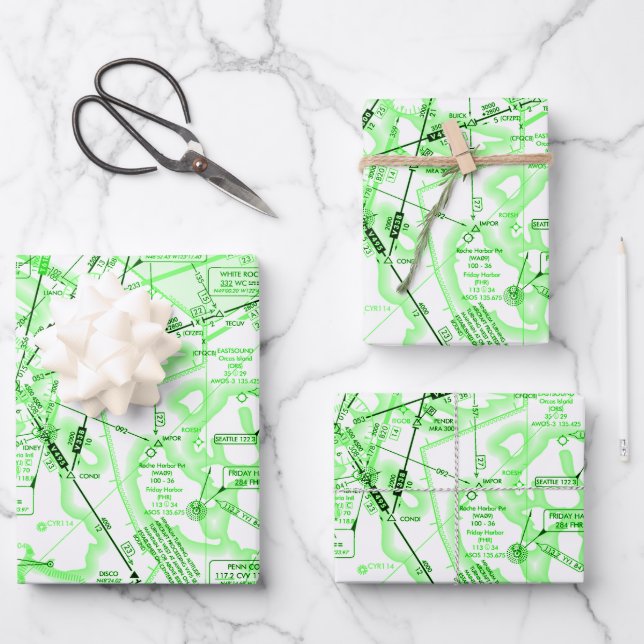 Hoja De Papel De Regalo Gráfico de aviación (Anverso)