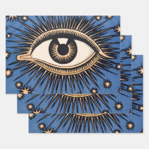 Hoja De Papel De Regalo Gran Gatsby Blue Eye Evil Eye Artwork Decoraciones