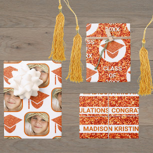 Hoja De Papel De Regalo Gran Naranja de Glam Cap Modern