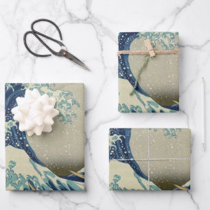 Hoja De Papel De Regalo Gran Ola Frente a la Costa de Kanagawa de Hokusai