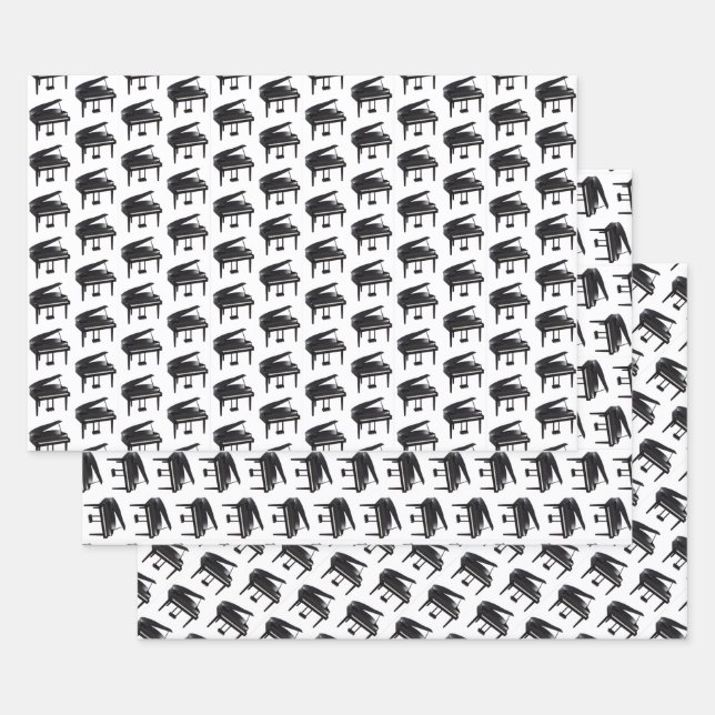 Hoja De Papel De Regalo Gran patrón de cerámica para piano (Set)