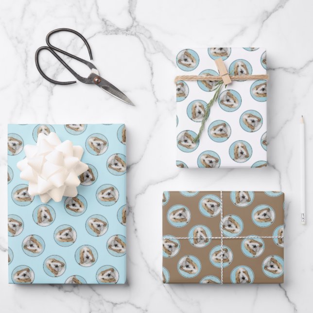 Hoja De Papel De Regalo Grand Basset Griffon Vendeen GBGV Original Dog Art (Anverso)