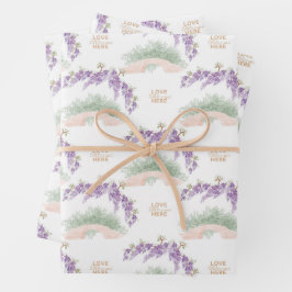Hoja De Papel De Regalo Grandmillennial Wisteria Baby Shower