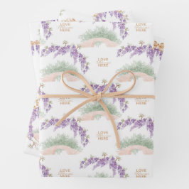 Hoja De Papel De Regalo Grandmillennial Wisteria Baby Shower
