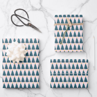 Hoja De Papel De Regalo Granja de árbol de Navidad