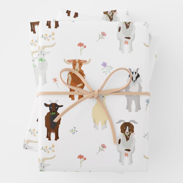 Hoja De Papel De Regalo Granja de cabras lindas (In situ)