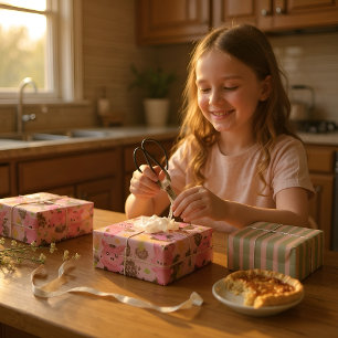 Hoja De Papel De Regalo Granja de cerdos de barro de barro