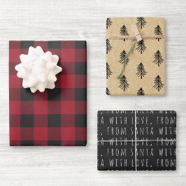 Hoja De Papel De Regalo Granja Rojo Búfalo Cuadrado Navidad