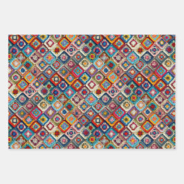 Hoja De Papel De Regalo Granny Square Crocheted Quilt