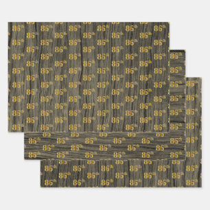 Hoja De Papel De Regalo Grano de madera de imitación Rústica, elegante oro