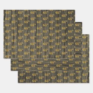 Hoja De Papel De Regalo Grano de madera de imitación Rústica, elegante oro