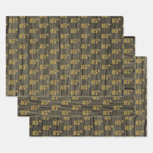 Hoja De Papel De Regalo Grano de madera de imitación Rústica, elegante oro