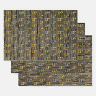 Hoja De Papel De Regalo Grano de madera de imitación Rústica, elegante oro