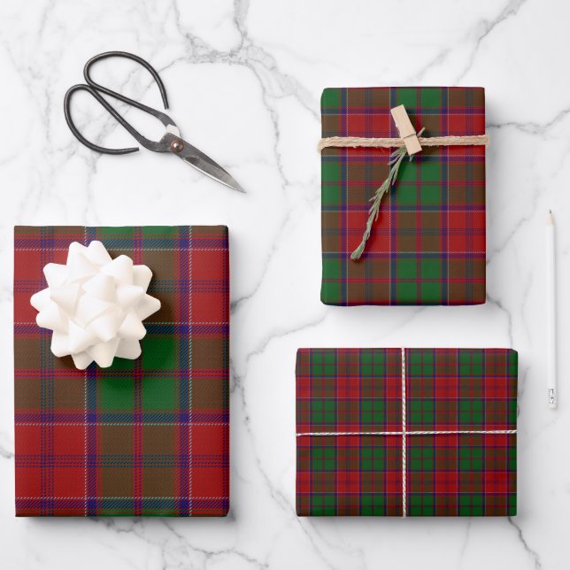 Hoja De Papel De Regalo Grant Clan Tartan Scottish Plaid (Anverso)