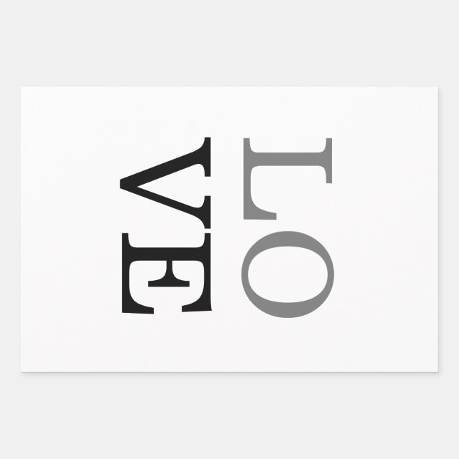 Hoja De Papel De Regalo Gray Black Script Amor Boda  (Anverso)