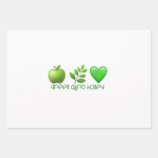 Hoja De Papel De Regalo Green Afro Honey Gift Wrap 2 (Anverso)