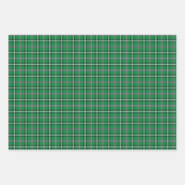 Hoja De Papel De Regalo Green Black White Plaid Classic