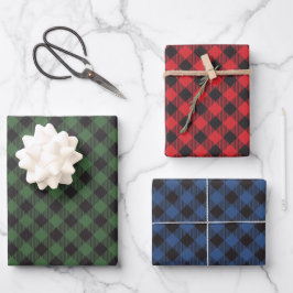 Hoja De Papel De Regalo Green Blue Red Buffalo Plaid Checkered