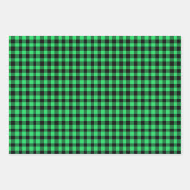 Hoja De Papel De Regalo Green Buffalo Plaid