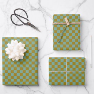 Hoja De Papel De Regalo Green clásico, Khaki Plaid