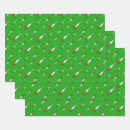 Hoja De Papel De Regalo Green del carpintero Saw Handyman Fun