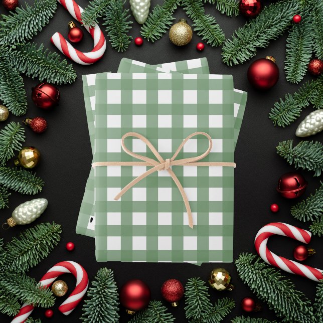 Hoja De Papel De Regalo Green Gingham clásico (Subido por el creador)