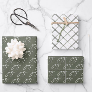 Hoja De Papel De Regalo Green Joy Holiday