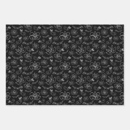 HOJA DE PAPEL DE REGALO GREEN PURPLE YELLOW MARDI GRAS THEMES