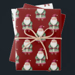 Hoja De Papel De Regalo Green Red Merry Christmas Santa<br><div class="desc">navidad verde roja</div>