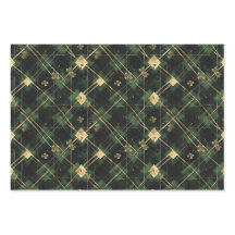 Green St. Patrick Tartan Plaid set 2
