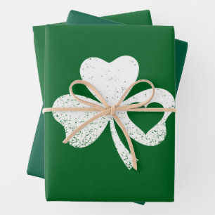 Hoja De Papel De Regalo Green St Patricks Day Irish Patty's Heart Shamrock